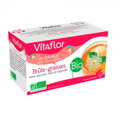 VITAFLOR Tisane Bio Brûle graisses Boite de 18 sachets goût ananas