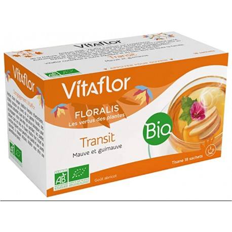 VITAFLOR TRANSIT Bio Boite de 18 tisanes goût abricot