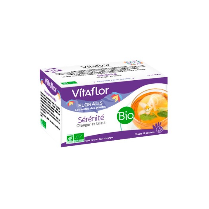 VITAFLOR Bio Sérénité Boite de 18 sachet goût orange et tilleul