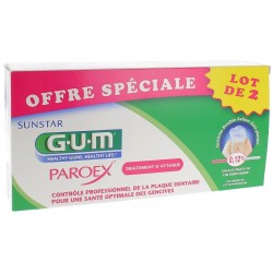 GUM PAROEX Dentifrice Traitement d'attaque Lot de 2 Tubes de 75 ml
