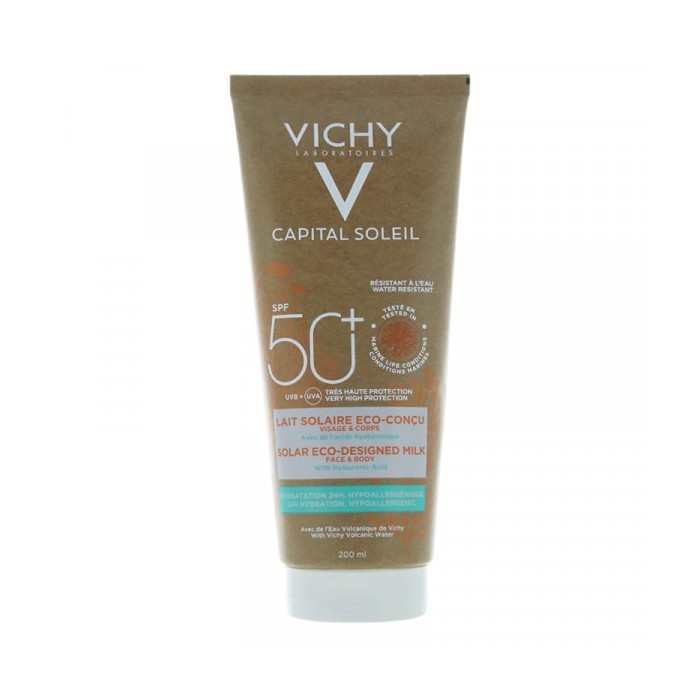 Vichy Capital Soleil Lait solaire visage et corps Eco-conçu SPF 50+ Tube de 200 ml Vichy Capital Soleil Lait solaire visage et corps Eco-conçu SPF 50+ Tube de 200 ml