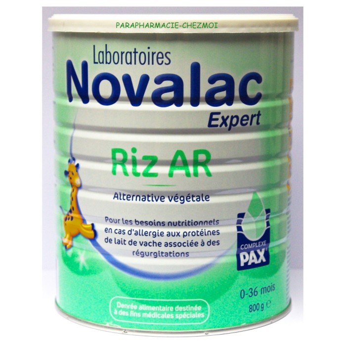 NOVALAC RIZ AR 0-36MOIS est un lait infantile spécialement formulé pour  réduire les régurgitations chez les nourrissons de 0 à 36 mois. Offrez à  votre bébé un aliment complet et adapté à