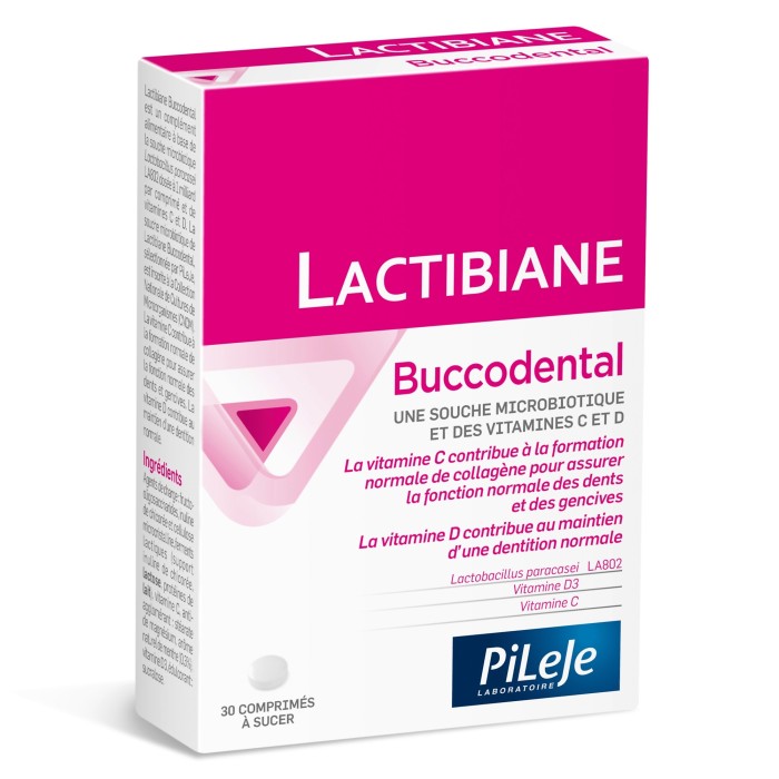 PILEJE LACTIBIANE Buccodental Boite de 30 comprilés a sucer