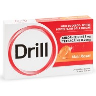 DRILL sans sucre Pastilles à  sucer Boite de 24 DRILL sans sucre Pastilles à  sucer Boite de 24