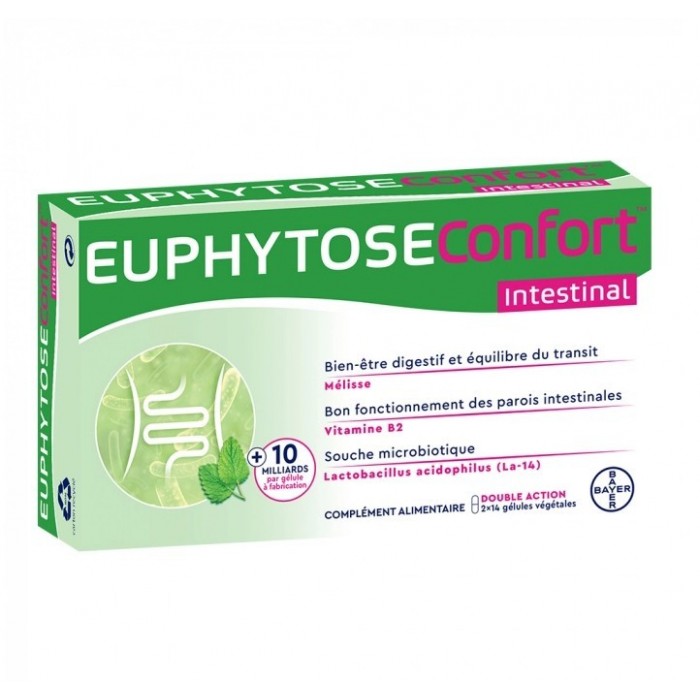 EUPHYTOSE CONFORT INTESTINAL Complément alimentaire Boite de 28 gélules EUPHYTOSE CONFORT INTESTINAL Complément alimentaire Boite de 28 gélules