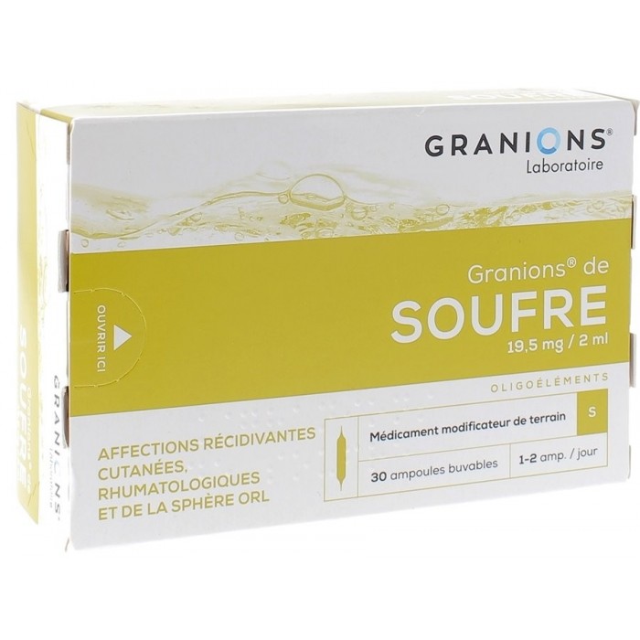 GRANIONS DE SOUFFRE 19.5 MG / 2 ML Boite de 30 ampoules buvables