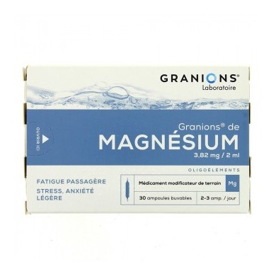 GRANIONS DE MAGNESIUM 3.82MG / 2 ML Boite de 30 ampoules