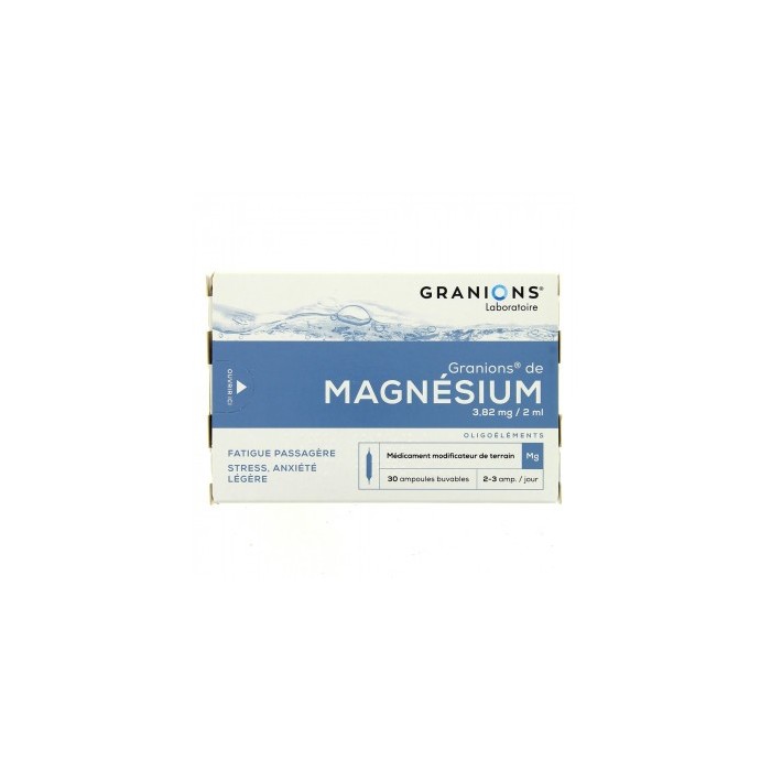 GRANIONS DE MAGNESIUM 3.82MG / 2 ML Boite de 30 ampoules