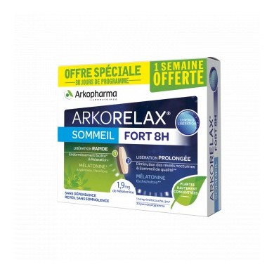 Arkorelax Sommeil Fort 8H Boite de 30 comprimés Arkorelax Sommeil Fort 8H Boite de 30 comprimés