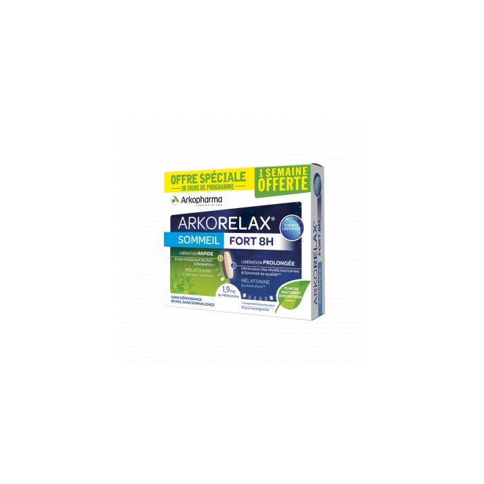 Arkorelax Sommeil Fort 8H Boite de 30 comprimés