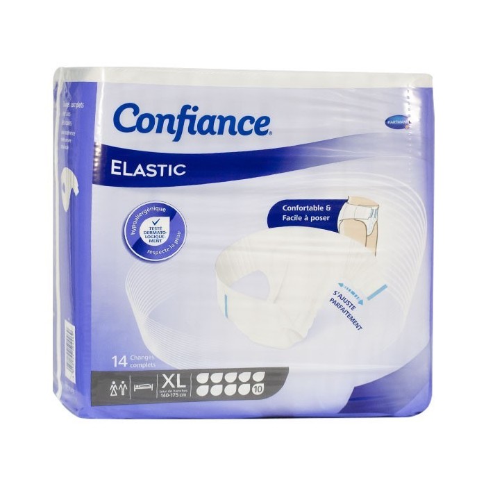 CONFIANCE ELASTIC Absorption 10 Gouttes Taille XL
