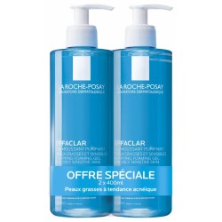 LA ROCHE POSAY EFFACLAR Gel moussant purifiant offre 2 flacon pompe de de 400ml