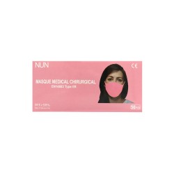 Masque chirurgical adulte couleur rose boite de 50