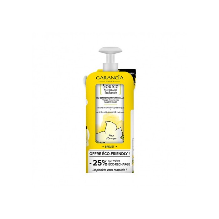 GARANCIA OFFRE SOURCE MICELLAIRE ENCHANTEE flacon pompe de 400 ml + recharge à la fleur d'oranger GARANCIA OFFRE SOURCE MICELLAIRE ENCHANTEE flacon pompe de 400 ml + recharge à la fleur d'oranger