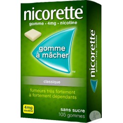 NICORETTE Classique 4 mg nicotine Boite de 105 gommes à mâcher