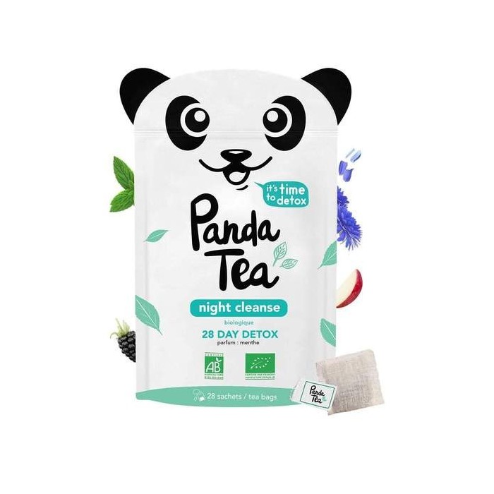 PANDA TEA NIGHT CLEANSE Parfum menthe Paquet de 28 sachets