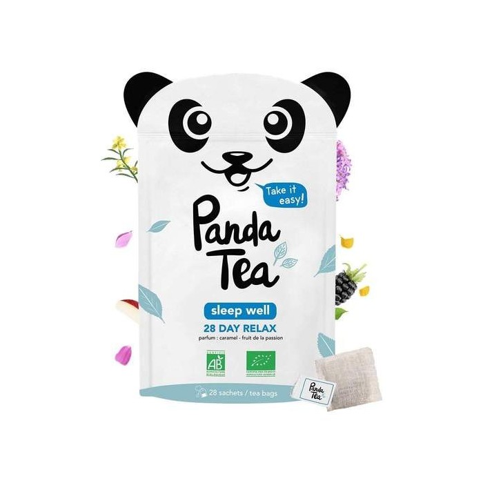PANDA TEA SLEEP WELL Parfum caramel-fruit de la passion Paquet de 28 sachets PANDA TEA SLEEP WELL Parfum caramel-fruit de la passion Paquet de 28 sachets