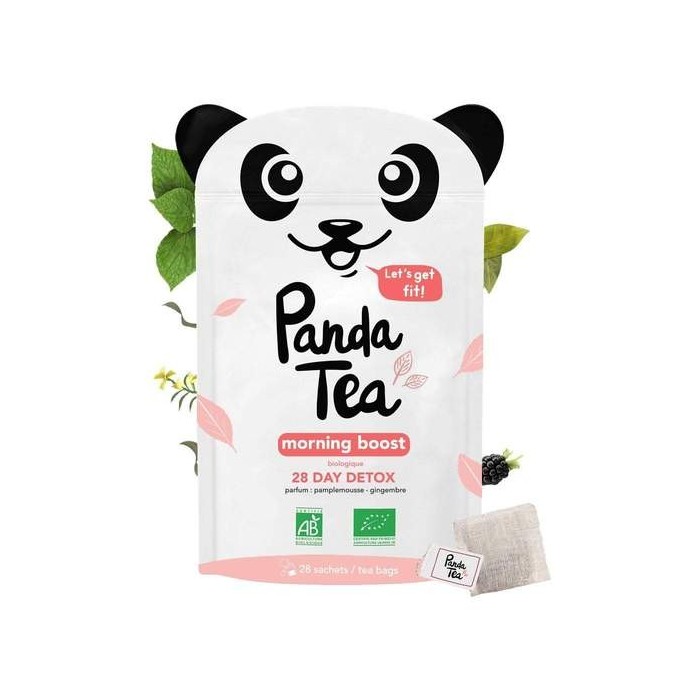 PANDA TEA MORNING BOOST DETOX Parfum pamplemousse-gingembre Paquet de 28 sachets