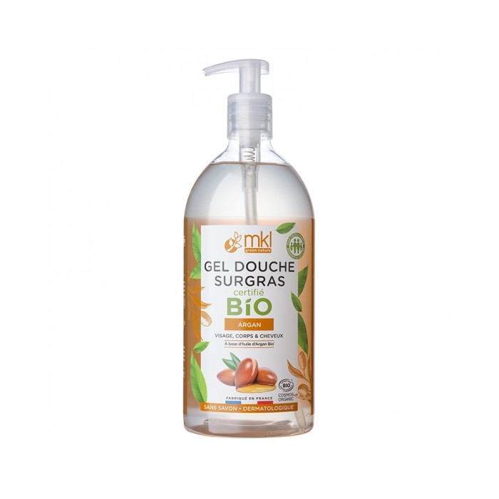 MKL Gel douche surgras BIO à l'Argan Flacon pompe de 1 litre