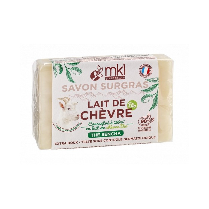 MKL Savon surgras au lait de chèvre Parfum Thé Sencha Pain de 100 grammes