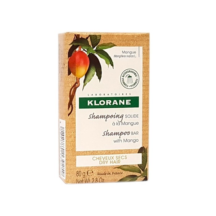 KLORANE Shampoing solide à la mangue Pain de 80 grammes