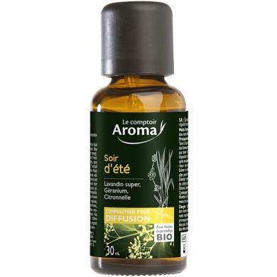 LE COMPTOIR AROMA Composition pour diffusion soir d'été Flacon de 30 ml