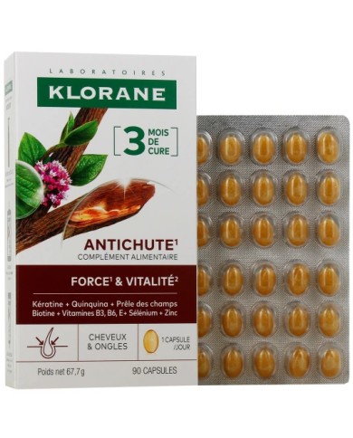 KLORANE Antichute - Complément alimentaire Boite de 90 capsules