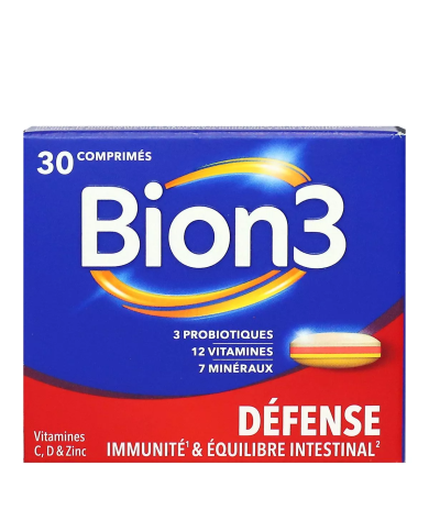 BION 3 Défense Capsules à base de probiotiques pour Adultes Boite de 30