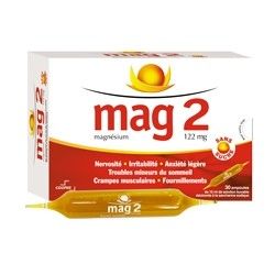 MAG 2 SANS SUCRE 122mg Solution buvable en ampoule boite de 30
